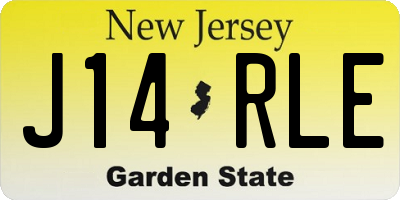 NJ license plate J14RLE