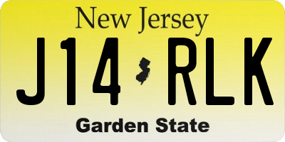 NJ license plate J14RLK
