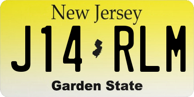 NJ license plate J14RLM