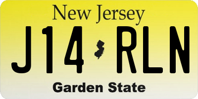 NJ license plate J14RLN