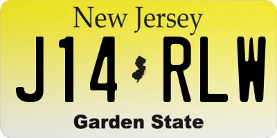 NJ license plate J14RLW
