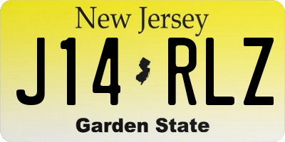 NJ license plate J14RLZ