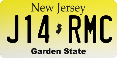 NJ license plate J14RMC
