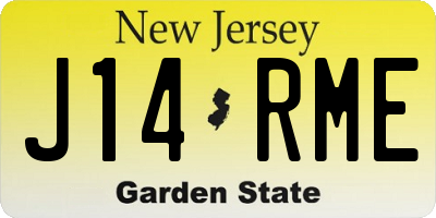 NJ license plate J14RME