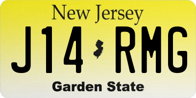 NJ license plate J14RMG