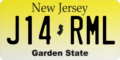 NJ license plate J14RML