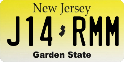 NJ license plate J14RMM