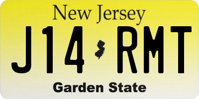 NJ license plate J14RMT