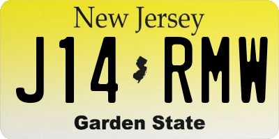 NJ license plate J14RMW