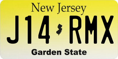 NJ license plate J14RMX