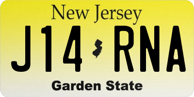NJ license plate J14RNA