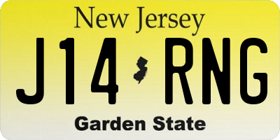 NJ license plate J14RNG