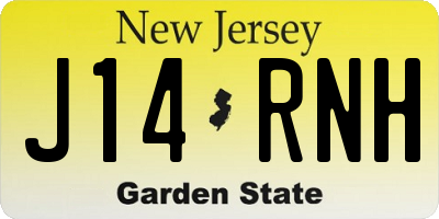 NJ license plate J14RNH