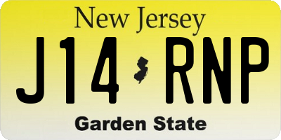 NJ license plate J14RNP
