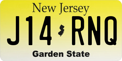 NJ license plate J14RNQ