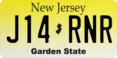 NJ license plate J14RNR