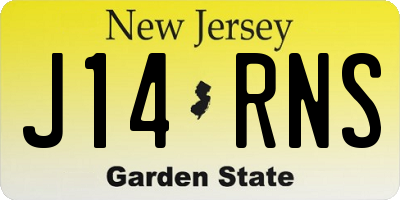 NJ license plate J14RNS