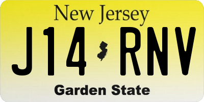 NJ license plate J14RNV