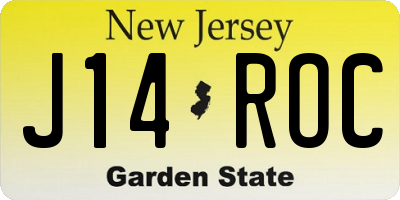 NJ license plate J14ROC