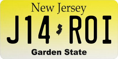 NJ license plate J14ROI