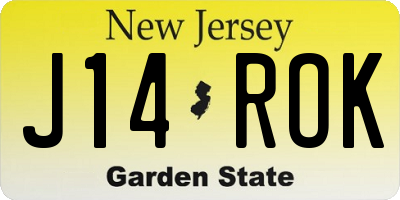 NJ license plate J14ROK