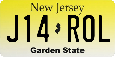 NJ license plate J14ROL