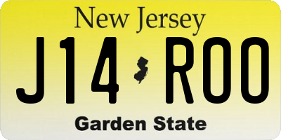 NJ license plate J14ROO