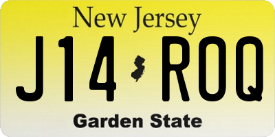 NJ license plate J14ROQ