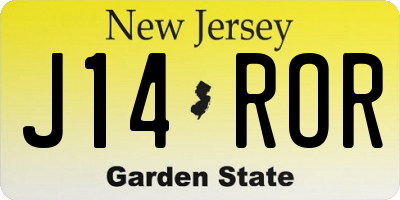 NJ license plate J14ROR
