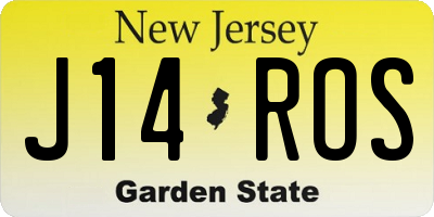 NJ license plate J14ROS