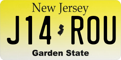 NJ license plate J14ROU
