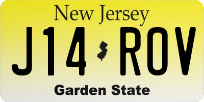 NJ license plate J14ROV