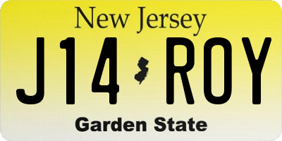 NJ license plate J14ROY