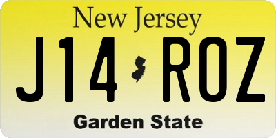 NJ license plate J14ROZ
