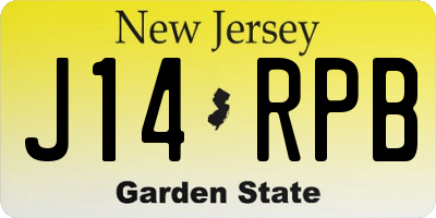 NJ license plate J14RPB