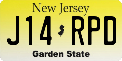 NJ license plate J14RPD