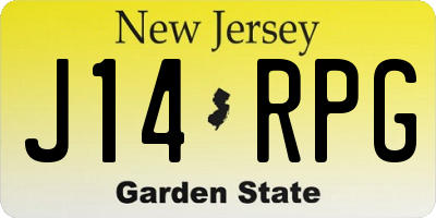 NJ license plate J14RPG