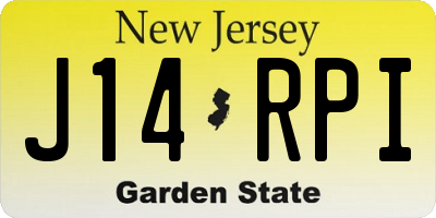 NJ license plate J14RPI
