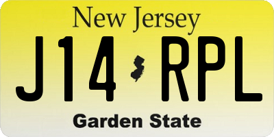 NJ license plate J14RPL
