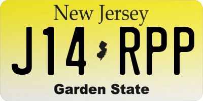 NJ license plate J14RPP