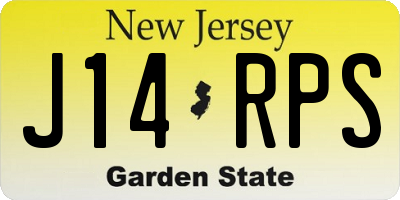 NJ license plate J14RPS