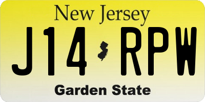 NJ license plate J14RPW