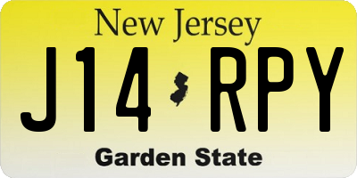 NJ license plate J14RPY
