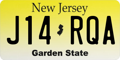 NJ license plate J14RQA