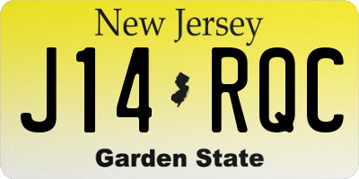 NJ license plate J14RQC