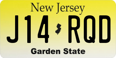 NJ license plate J14RQD