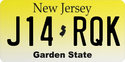 NJ license plate J14RQK