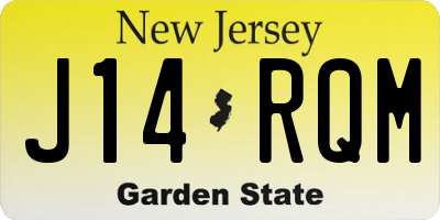 NJ license plate J14RQM