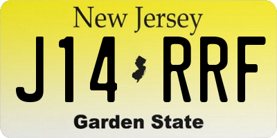 NJ license plate J14RRF