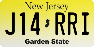 NJ license plate J14RRI